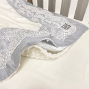 Paturica bebe din satin si tesatura minky Classic Gri (5)